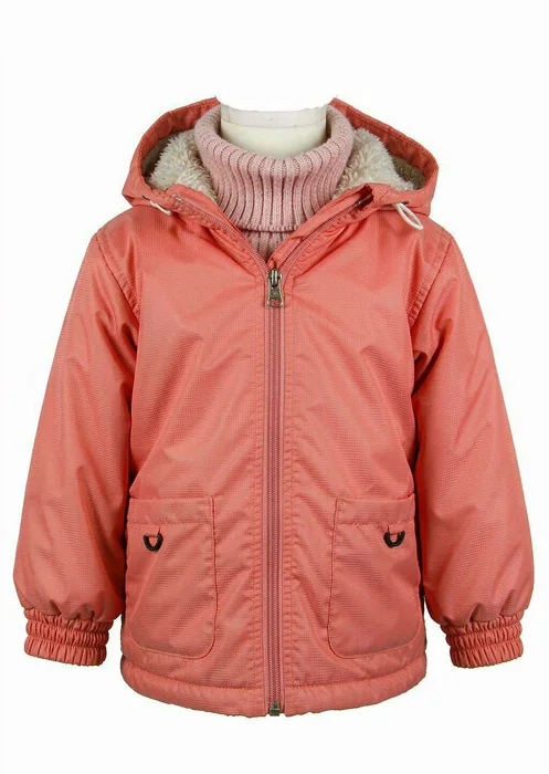 Kids Coral Hooded Zip Jacket